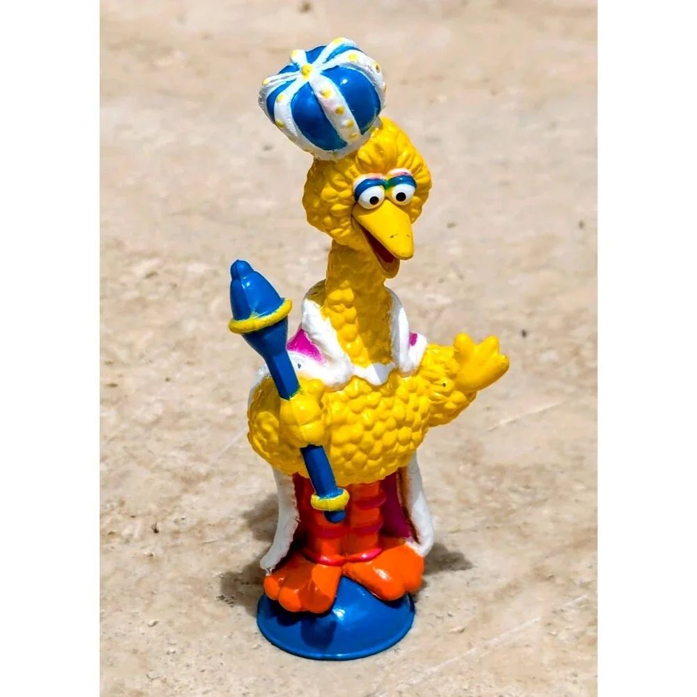 Sesame Street Figure Big Bird Red Chess Set Replacement King Blue Toy Figure GUC